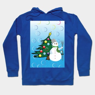 christmas tree and snowman, Hoodie